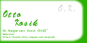 otto kosik business card